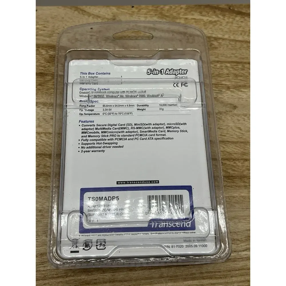 NEW Transcend 5 in 1 Adapter TS0MADP5 Compact Flash Adapter For SM SD MMC MS PRO